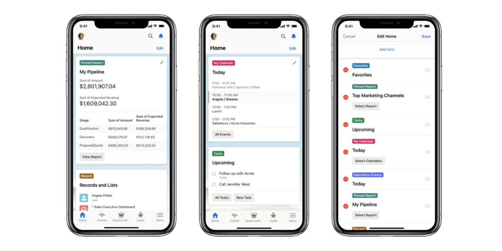 new mobile homepage from salesforce