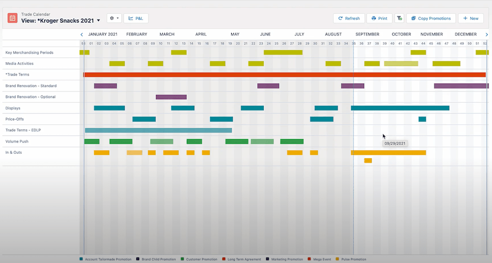 Trade Calendar in Salesforce TPM 